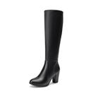 Bota DREAM PAIRS Cano Alto com Salto Grosso Preto 17 cm