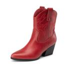 Bota DREAM PAIRS DWUMAB2504 Vermelha Cano Curto Estilo Cowboy