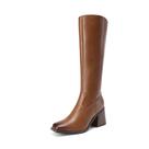 Bota DREAM PAIRS DWUMKB2509 Cano Alto Marrom com Zíper Lateral