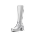 Bota DREAM PAIRS DWUMKB2516 Cano Alto Prata com Plataforma