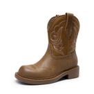 Bota DREAM PAIRS DWUMMB2509 Cano Médio Tan com Bico Redondo