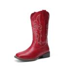 Bota DREAM PAIRS DWUMMB2516 Bico Quadrado Cano Médio Vermelha 7