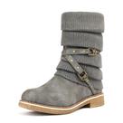 Bota DREAM PAIRS Feminina Cano Médio Inverno Neve Cinza 39