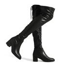 Bota DREAM PAIRS Laurence Over The Knee Salto Grosso Preta