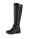 Bota DREAM PAIRS Preta Cano Alto com Zíper Lateral e Fivela Nº 10