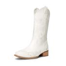 Bota DREAM PAIRS SDMB2220W Western Branca Bico Quadrado 7.5