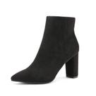 Bota DREAM PAIRS SIANNA-1 Preta com Salto Grosso e Cano Curto