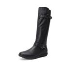 Bota DREAM PAIRS TRACE Feminina com Pelo Sintético até o Joelho Preta 39
