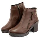 Bota em Couro Coturno Cano Curto Ziper Arietto