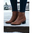 Bota Em Couro Feminina Cano Curto Texturizado Pegada 280502 Cor:TerracotaTamanho:33