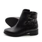 Bota Essenza Cano Baixo em Couro Alfa Preta - 4332AP
