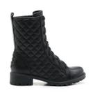 Bota Fem Capodarte Coturno em Couro Tratorado Matelasse Preto 4016727