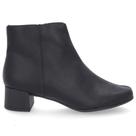 Bota Fem Usaflex Couro Zíper Salto Bloco Preto AL1101001