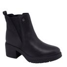 Bota Feminina Ankle Boot De Couro Salto Bloco Bottero 378802 - Preto - 34