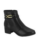 Bota Feminina Ankle Boot Salto Baixo Detalhe Moleca 5346.102 - Preto - 34