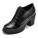 Bota Feminina Ankle Boot Tratorada Salto Bloco Bico Redondo Lisa