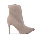 Bota Feminina Bebecê Ankle Tecido Cano Baixo Bege T6126