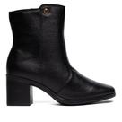 Bota Feminina Bebecê Couro Com Pin de Metal Preto