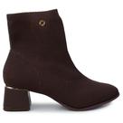 Bota Feminina Bebecê Knit Salto Bloco Marrom - T3732-162 Bota Feminina Bebecê Knit Salto Bloco Marrom - T3732-162