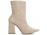 Bota Feminina Bege Elegante com Salto Conforto Estilosa