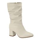Bota Feminina Beira Rio Cano Medio Salto Grosso 9076102 Cor:Branco Offtamanho:35