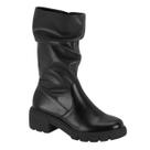 Bota Feminina Beira Rio Tratorada Cano Médio Enrugada Stretch Estilosa -