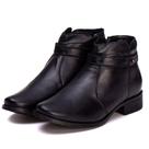 Bota Feminina Beverly Couro Cano Curto Tiras Bota Feminina Beverly Couro Cano Curto Tiras