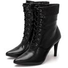 Bota Feminina Bico Fino com Brilho Napa Preta