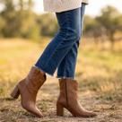 Bota Feminina Bico Fino Country Ramarim Couro Western Cano Curto Confortável Elegante