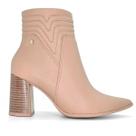 Bota Feminina Bico Fino Couro Salto Grosso Zíper Ramarim 58123