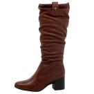 BOTA FEMININA BOTTERO CANO ALTO 346920 COURO SALTO BLOCO 6CM Cor:ConhaqueTamanho:40