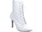 Bota Feminina Branca Bico Fino Salto Cano Curto Matelassê Bota Feminina Branca Bico Fino Salto Cano Curto Matelassê