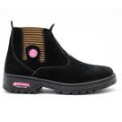 Bota Feminina Butina Couro Legítimo New Elástico