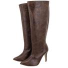 Bota Feminina Cano Alto Salto Fino Destroyed Marrom