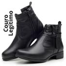 Bota Feminina Cano Baixo Couro Legítimo Zíper Calçado Inverno Lançamento.