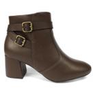 Bota feminina cano baixo Marrom Modare ultraconforto