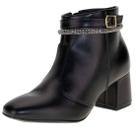 Bota Feminina Cano Baixo Salto Bloco Tira Strass Beira Rio