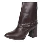Bota Feminina Cano Baixo Salto Médio Capa Detalhes Tanara