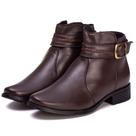 Bota Feminina Cano Curto 6104 Couro Legítimo Casual Pettinari Linda