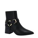 Bota Feminina Cano Curto Bico Fino Detalhes Ramarim 2559131 - Preto - 36