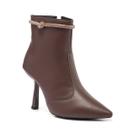 Bota Feminina Cano Curto Bico Fino Salto Alto Strass Brilho