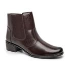 Bota Feminina Cano Curto Bico Redondo Elástico Salto Baixo