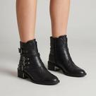 Bota Feminina Cano Curto Biker com Fivelas Ramarim -