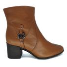 Bota Feminina Cano Curto Bottero Couro Salto Grosso Caramelo Cor:CarameloTamanho:36Gênero:Mulher