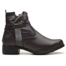 Bota Feminina Cano Curto Casual Couro Legitimo de Frio