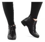Bota Feminina Cano Curto Casual Trabalho Coturno Dia a Dia inverno Moda Elegante Saltinho Baixo Pronta Entrega