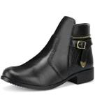 Bota Feminina Cano Curto Com Fechamento Lateral