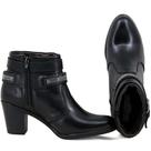 Bota Feminina Cano Curto Com Strass Em Couro Legitimo
