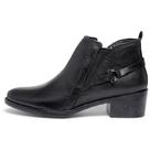 Bota Feminina Cano Curto Couro Legítimo Saltinho Cor Preto