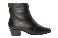 Bota Feminina Cano Curto Couro Preto - Cód 8400